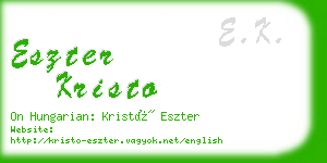 eszter kristo business card